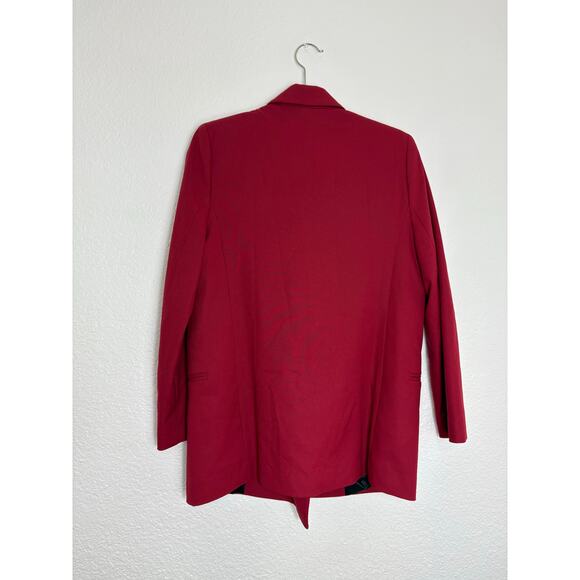 Mango Double-Breasted Structured Oversized Blazer Women’s Size Small Red - Picture 12 of 13